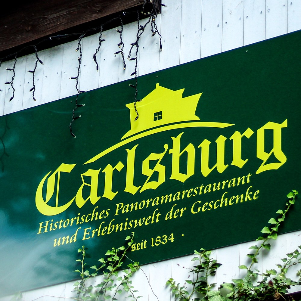 Hausschild der Carlsburg, historisches Panoramarestaurant seit 1834
